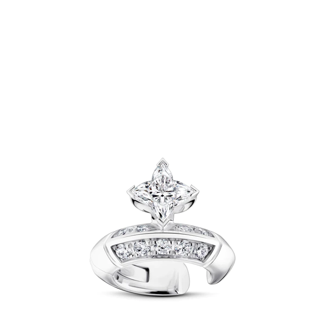 ルイ・ヴィトン ：LV ダイヤモンド イヤーカフ (ホワイトゴールド × LV モノグラムスターカットダイヤモンド × ダイヤモンド)