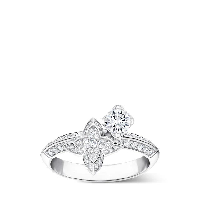 ルイ・ヴィトン ：LV ダイヤモンド リング (ホワイトゴールド × ダイヤモンド)