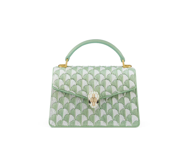 ブルガリ 295308 セルペンティ　バッグ ラフィア / ライトペリドット