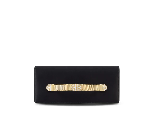 ブルガリ 295432 ブルガリ トゥボガス クラッチ サテン / ブラック