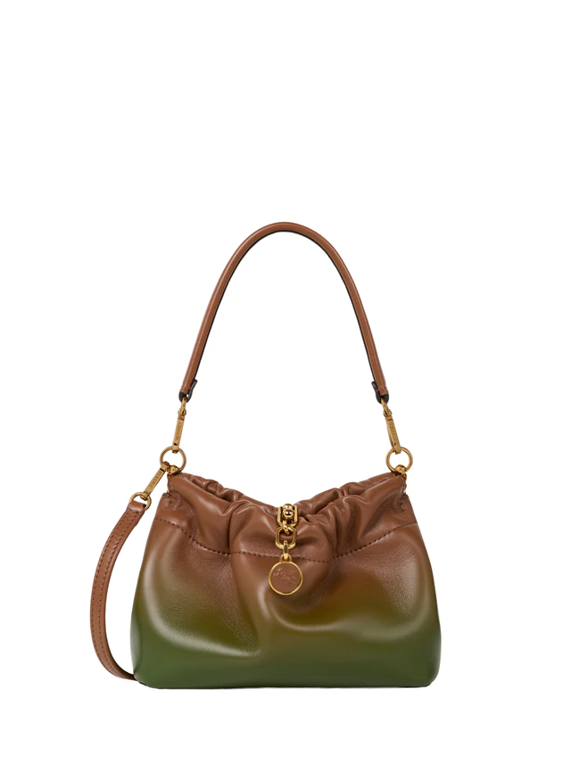 エトロ「ヴェラブロッサム」スモール　シェーデッド／キャメル＆グリーン／23.5×17×10.5 cm