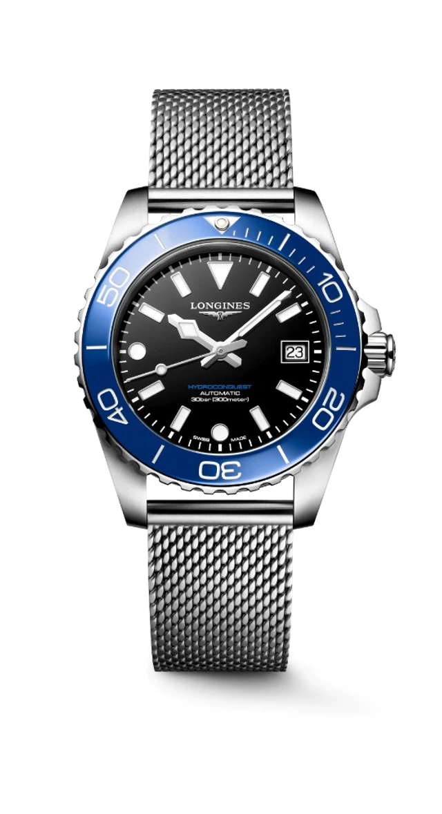 ロンジン ハイドロコンクエスト ステンレススティール製ミラネーゼメッシュブレスレット L3.779.4.90.6 (39 mm)/ L3.788.4.90.6 (42 mm)