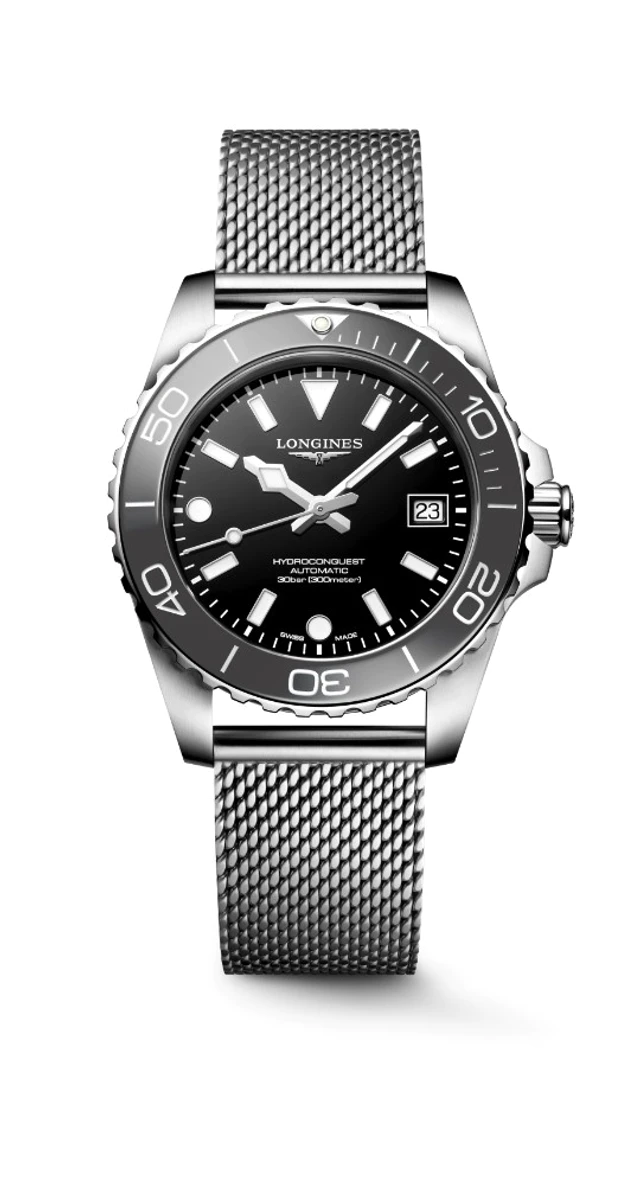 ロンジン ハイドロコンクエスト ステンレススティール製ミラネーゼメッシュブレスレット L3.779.4.70.6 (39 mm) / L3.788.4.70.6 (42 mm)