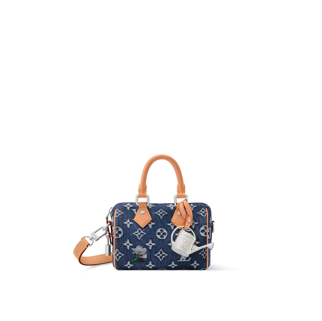 ルイ・ヴィトン :スピーディ·バンドリエール 18 モノグラム·フラワー デニム