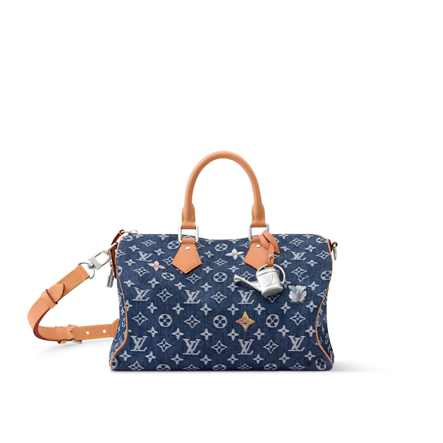 ルイ・ヴィトン :スピーディ·バンドリエール 30 モノグラム·フラワー デニム