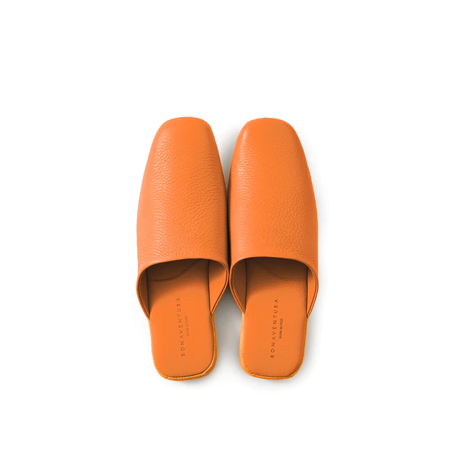 ボナベンチュラ × FARFALLA レザールームシューズ フロントロゴなし アランチョ