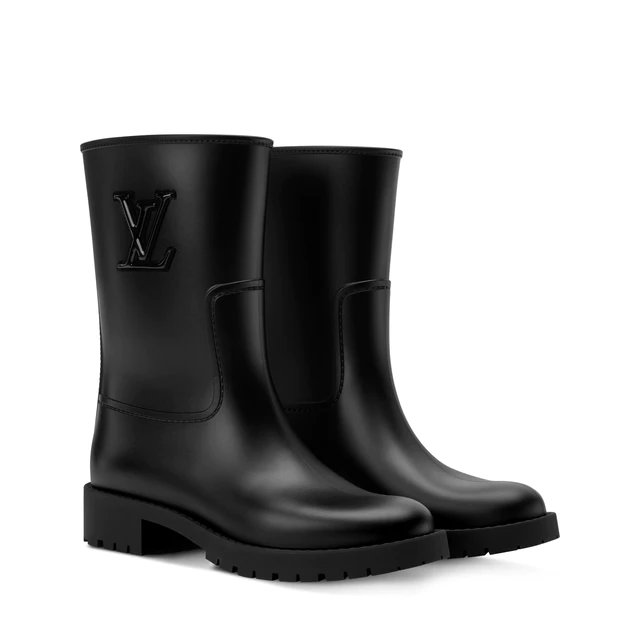 ルイ・ヴィトン：ドロップス フラットハーフ レインブーツ ラバー