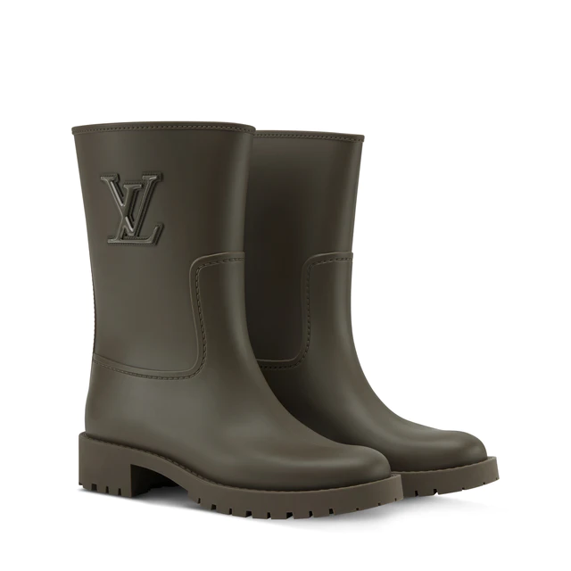 ルイ・ヴィトン：ドロップス フラットハーフ レインブーツ ラバー