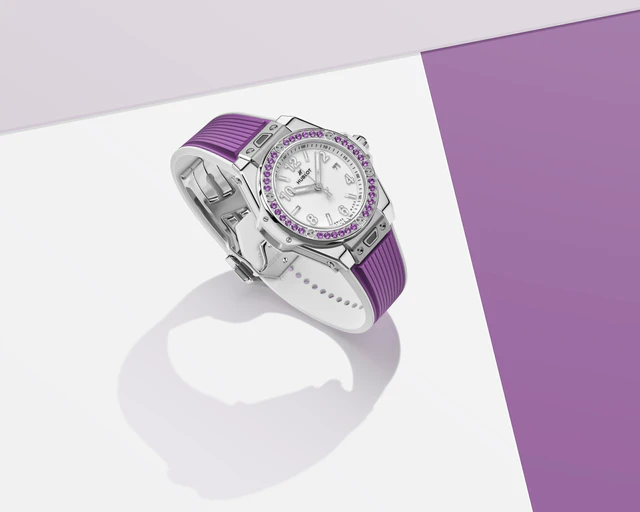 バイオレットの色彩が時を彩る、ウブロのビッグ・バン ジョイフルよりアメジストを用いた新作が登場