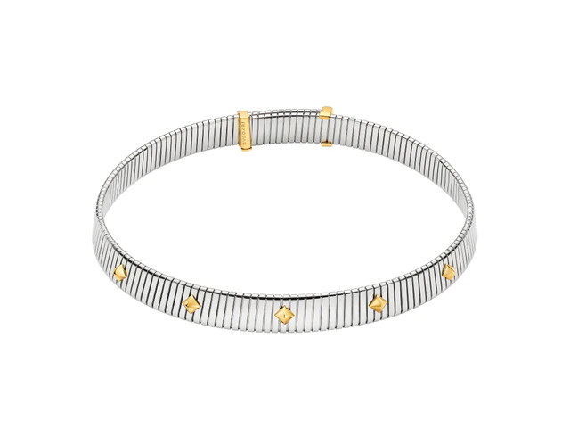 「ブルガリ トゥボガス」ネックレス ステンレススティール x YG 