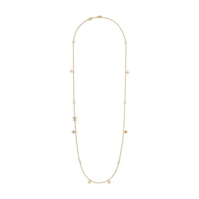 ルイ・ヴィトン：ペンダント·LV フローラグラム XS メタル、ホワイトのレジンパール