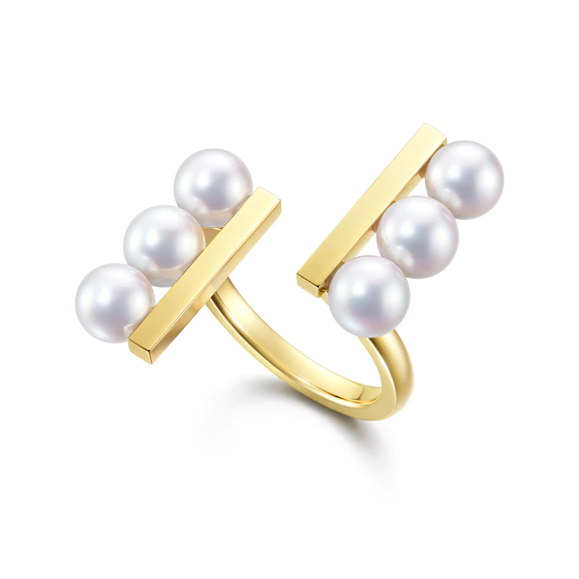 TASAKI バランス パラレル ネオ リング［18K YG, あこや真珠］