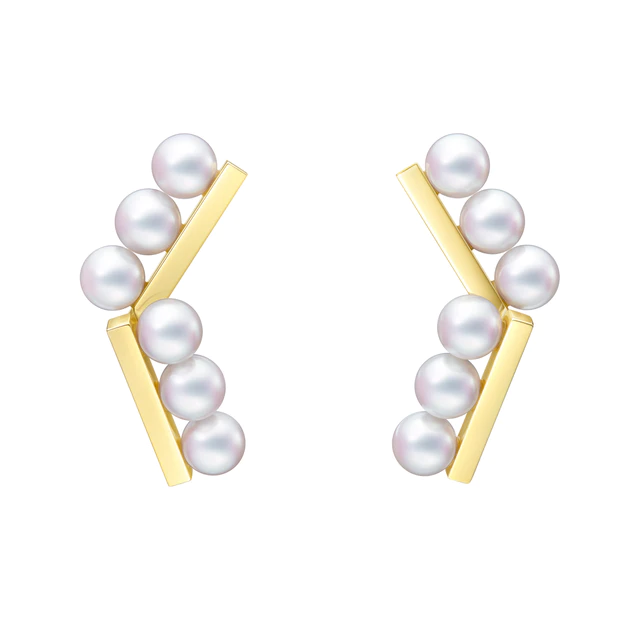 TASAKI バランス アーム ネオ イヤリング［18K YG, あこや真珠］