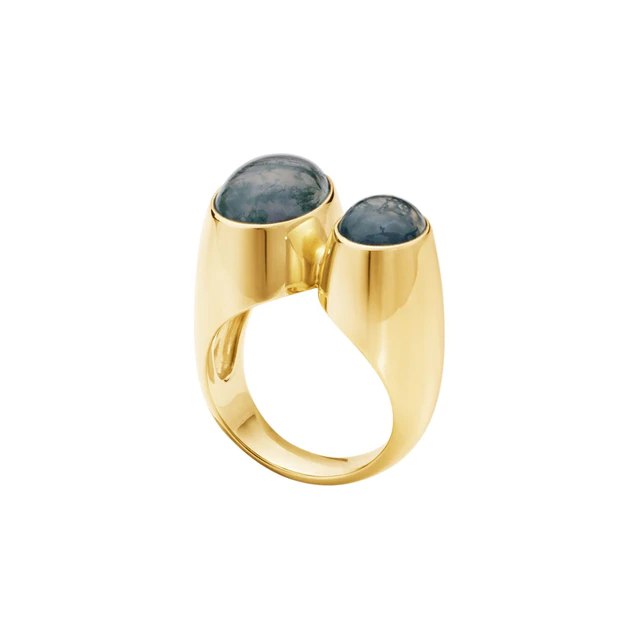 ジョージ ジェンセン「The Collector」RING:IBE DAHLQUIST, 1965 18KYG MOSS AGATE