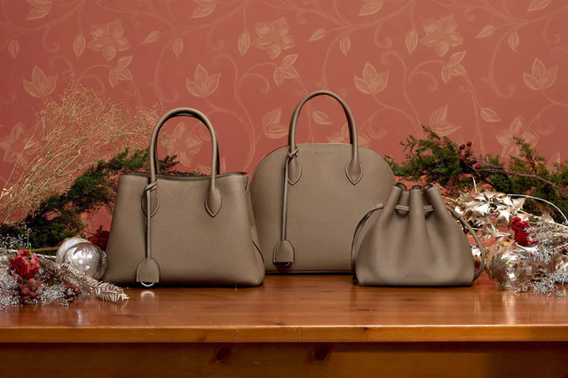 【美品】ボナベンチュラ ノア バッグ エトープ ノア バッグ シュリンクレザー