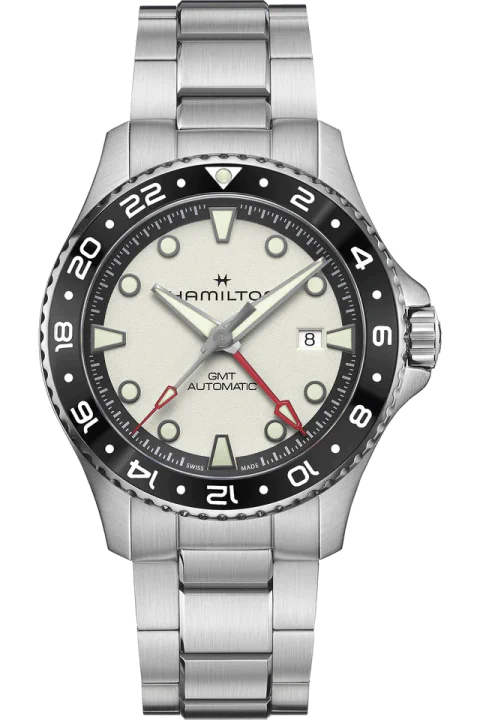ハミルトンカーキ ネイビー スキューバ GMT 43mm　ステンレススチールケース