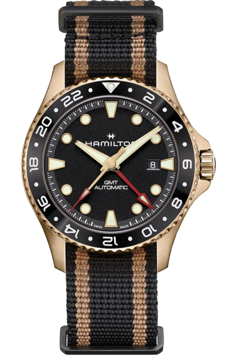 ハミルトン カーキ ネイビー スキューバ GMT 43mm　ブロンズケース