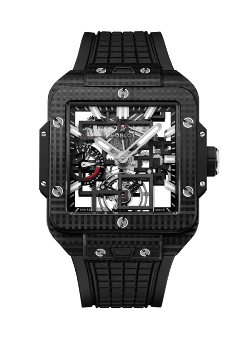 HUBLOT 「スクエア・バン トゥールビヨン 4デイ パワーリザーブ 3Dカーボン」