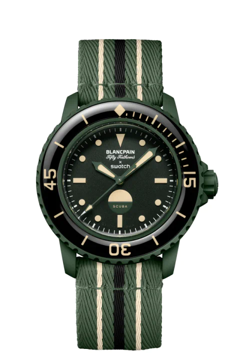 BLANCPAIN X SWATCH BIOCERAMIC SCUBA FIFTY FATHOMSコレクション　GREEN ABYSS/SO35G100