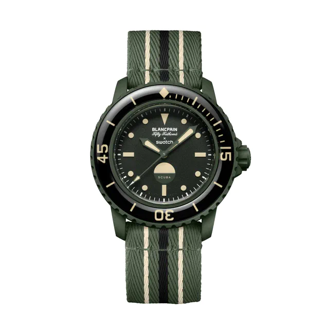 Swatchが放つ深海からのインスピレーション、BLANCPAIN X SWATCH BIOCERAMIC SCUBA FIFTY FATHOMSコレクションの新作GREEN ABYSS登場