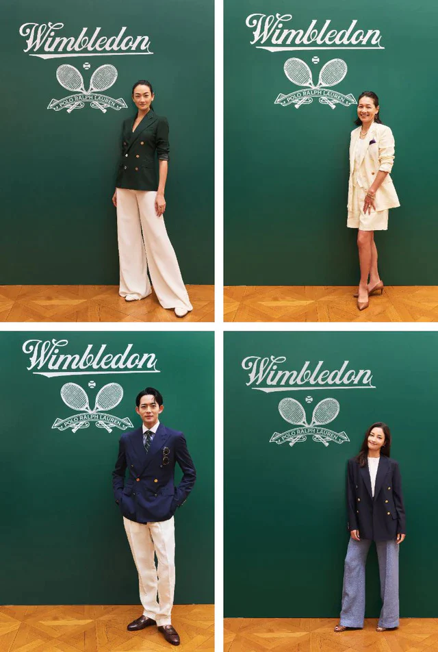 「Ralph Lauren ×Wimbledon Afternoon Tea Party」上段:冨永 愛さん、伊達 公子さん、下段:竜星 涼さん、黒木 メイサさん