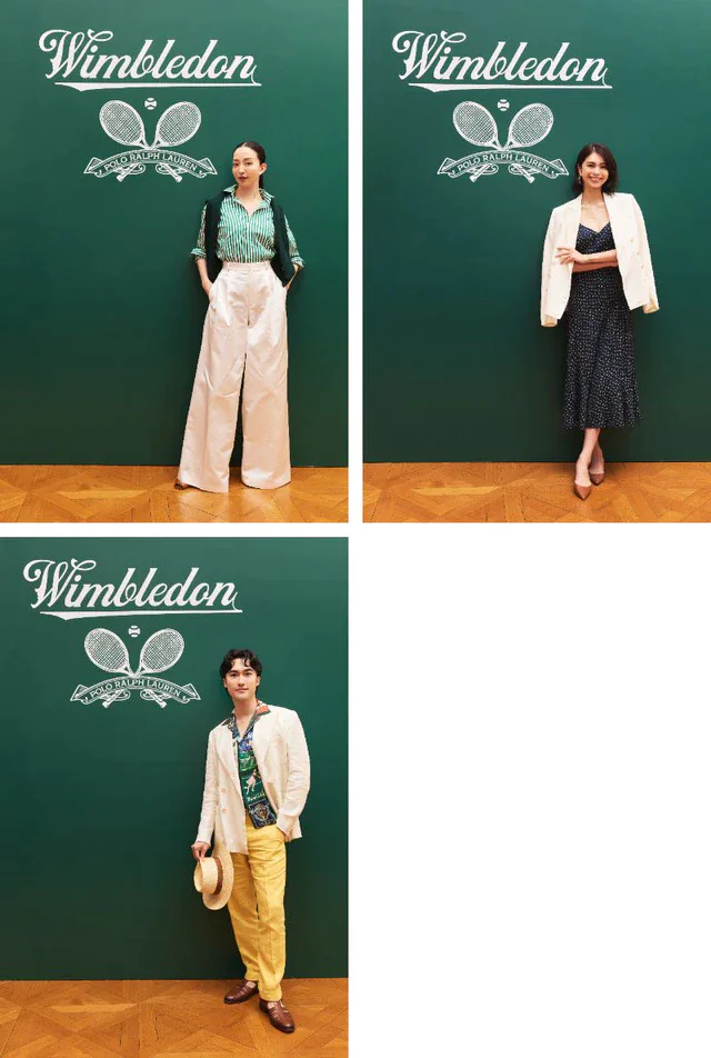 「Ralph Lauren ×Wimbledon Afternoon Tea Party」上段:松島 花さん、佐藤 晴美さん、下段:マリウス 葉さん