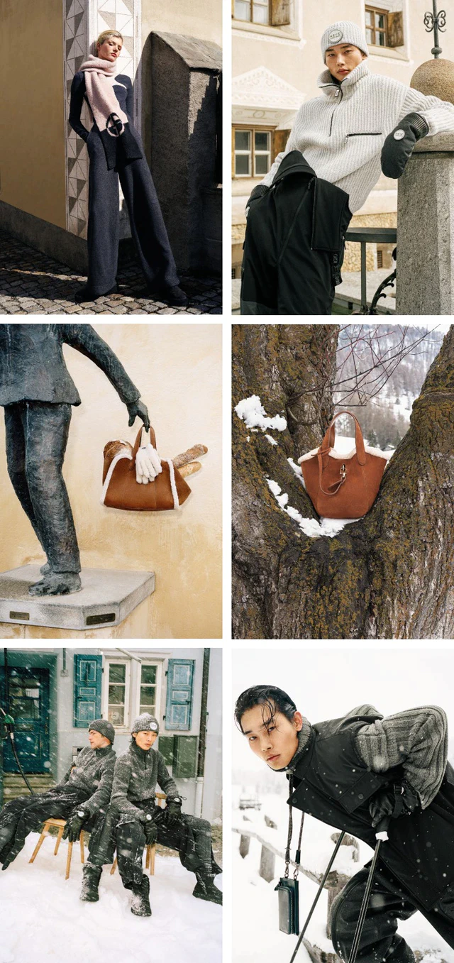 ジョルジオ アルマーニ ネーヴェ 2025秋冬、テクニカルファブリックとシアリングが紡ぐマウンテンリゾートの新定番