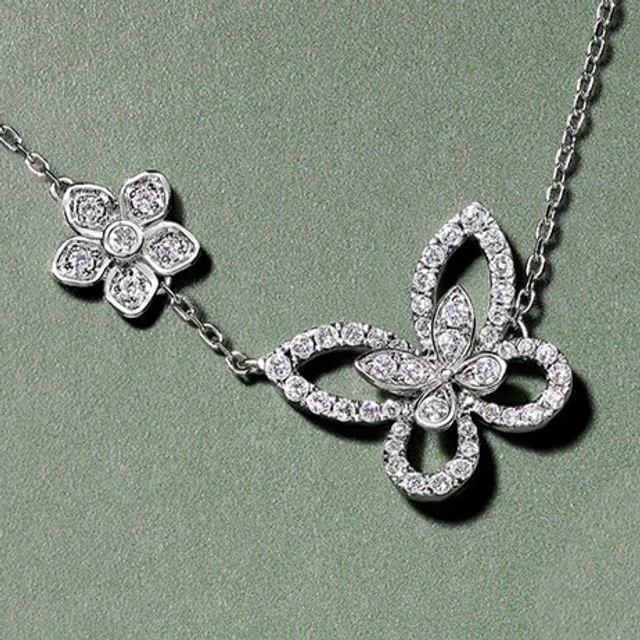 グラフの新作「バタフライ シルエット＆フラワー」、オンライン限定ペンダントで叶えるホリデーのきらめき