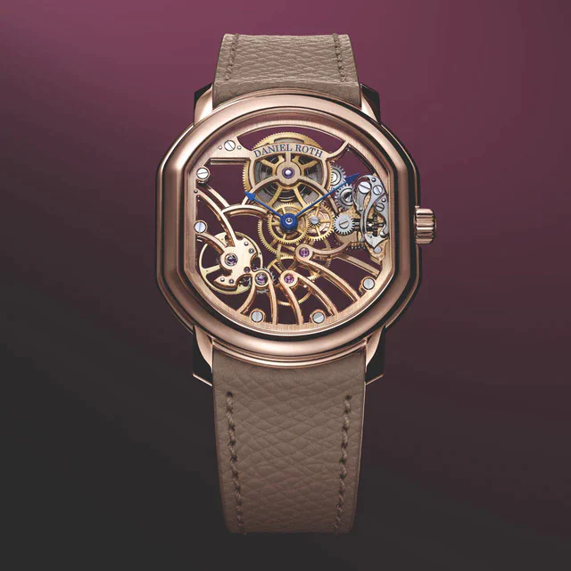 ダニエル・ロート 新作「エクストラ プラット ローズゴールド スケルトン」、美の構造を見せる腕時計