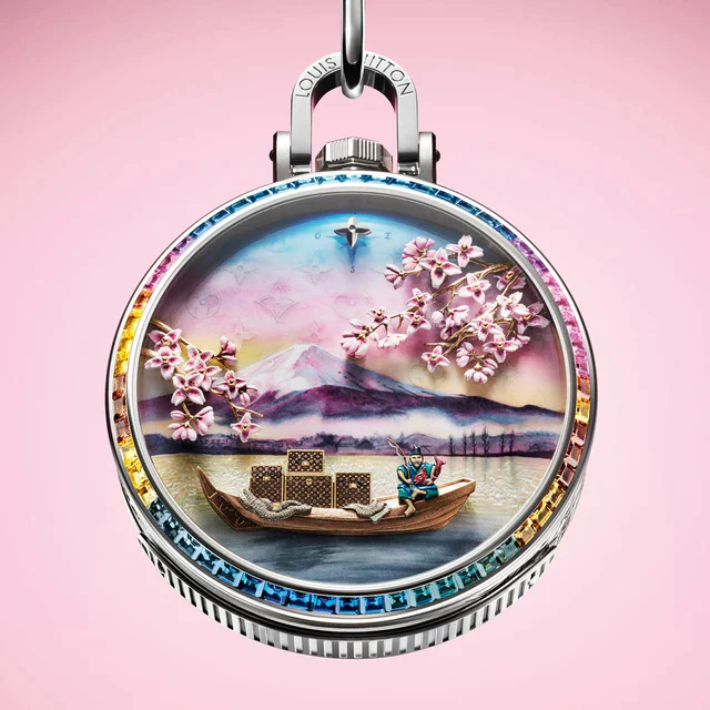 ルイ・ヴィトン 時を刻む芸術品、富士の夜明けを掌に収める新作ポケットウォッチ「エスカル・オ・モン・フジ」を発表