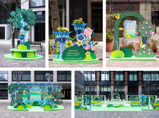 ヴァン クリーフ＆アーペルが贈る春のプロムナード、丸の内仲通りを彩るパピヨンと花の迷宮