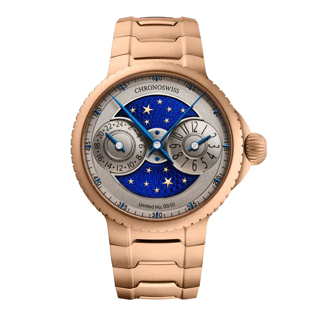 クロノスイス 夜空を腕元に閉じ込める贅沢、ハイエンドウォッチ「パルス GMT エナメル スカイ ゴールド」を発売