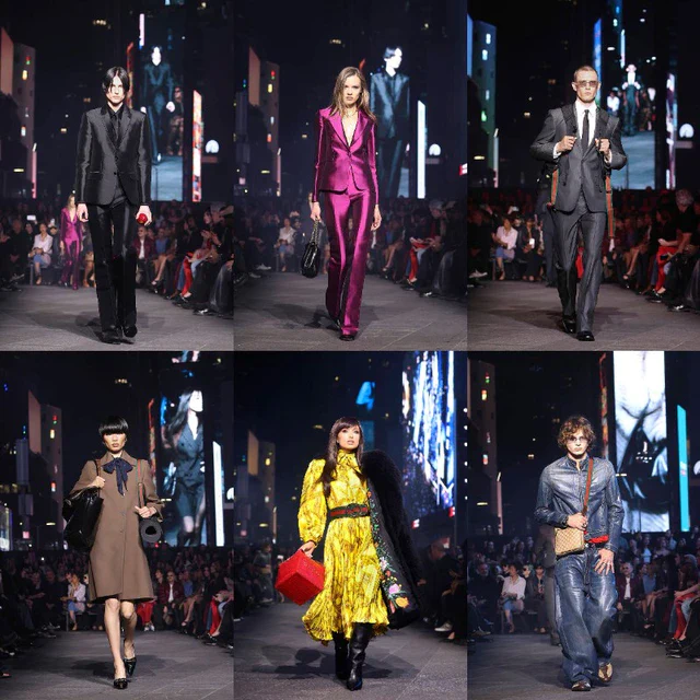 グッチ GUCCI NYタイムズスクエアにて2027 クルーズコレクションを発表、新たなスタイルへの帰還