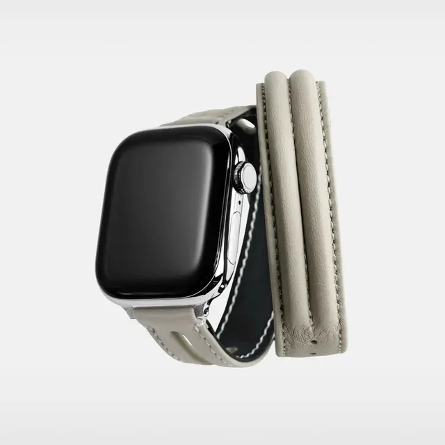 objcts.io Apple Watchバンドに新提案、レザーの表情を生かした二重巻きデザインが登場