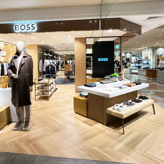 ヒューゴボス BOSS「大丸神戸」がリニューアル、130㎡の空間に広がるテーラリングとカジュアルスタイル