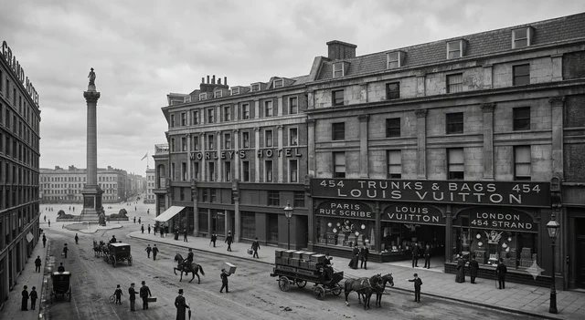 ロンドンのストランド・ストリート454番地のルイ・ヴィトンストアの正面、1889年頃