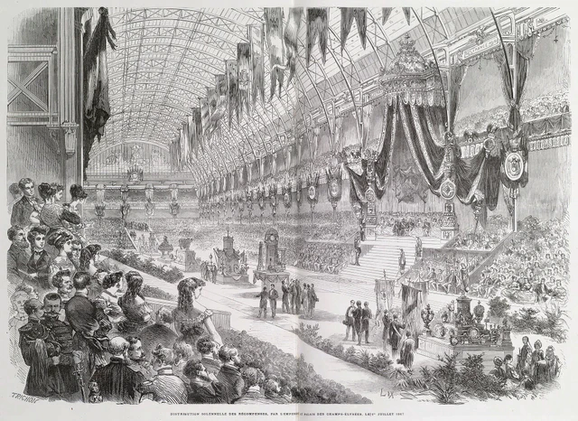 「Distribution solennelle des récompenses（厳かな授賞式）」1867年7月1日、パレ・ド・ランデュストリー（産業宮）